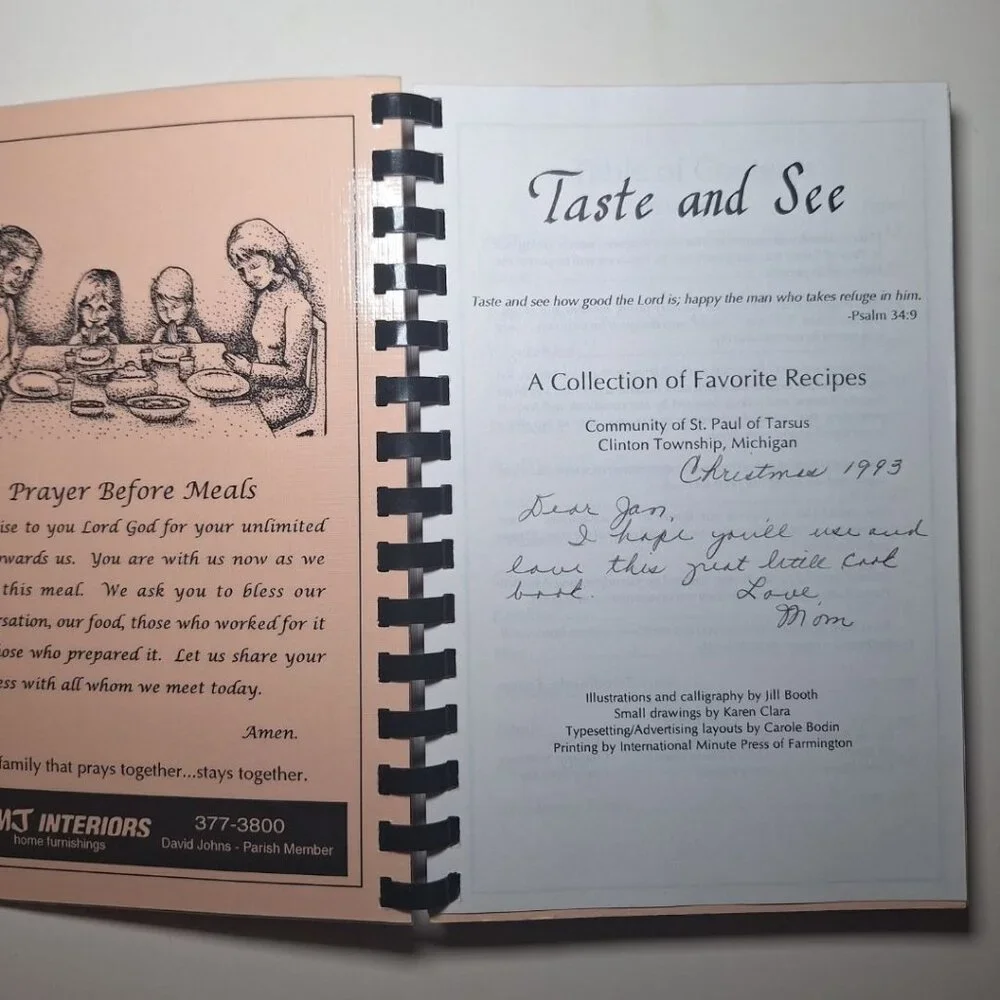 Cook Book St Paul Tarsus Clinton Township Michigan Detroit Recipes Prayer‎ Taste